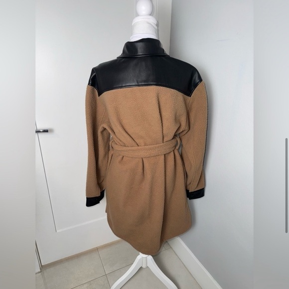 LAMARQUE Tan Black Zosia Belted Shacket/SMALL - Picture 7 of 10